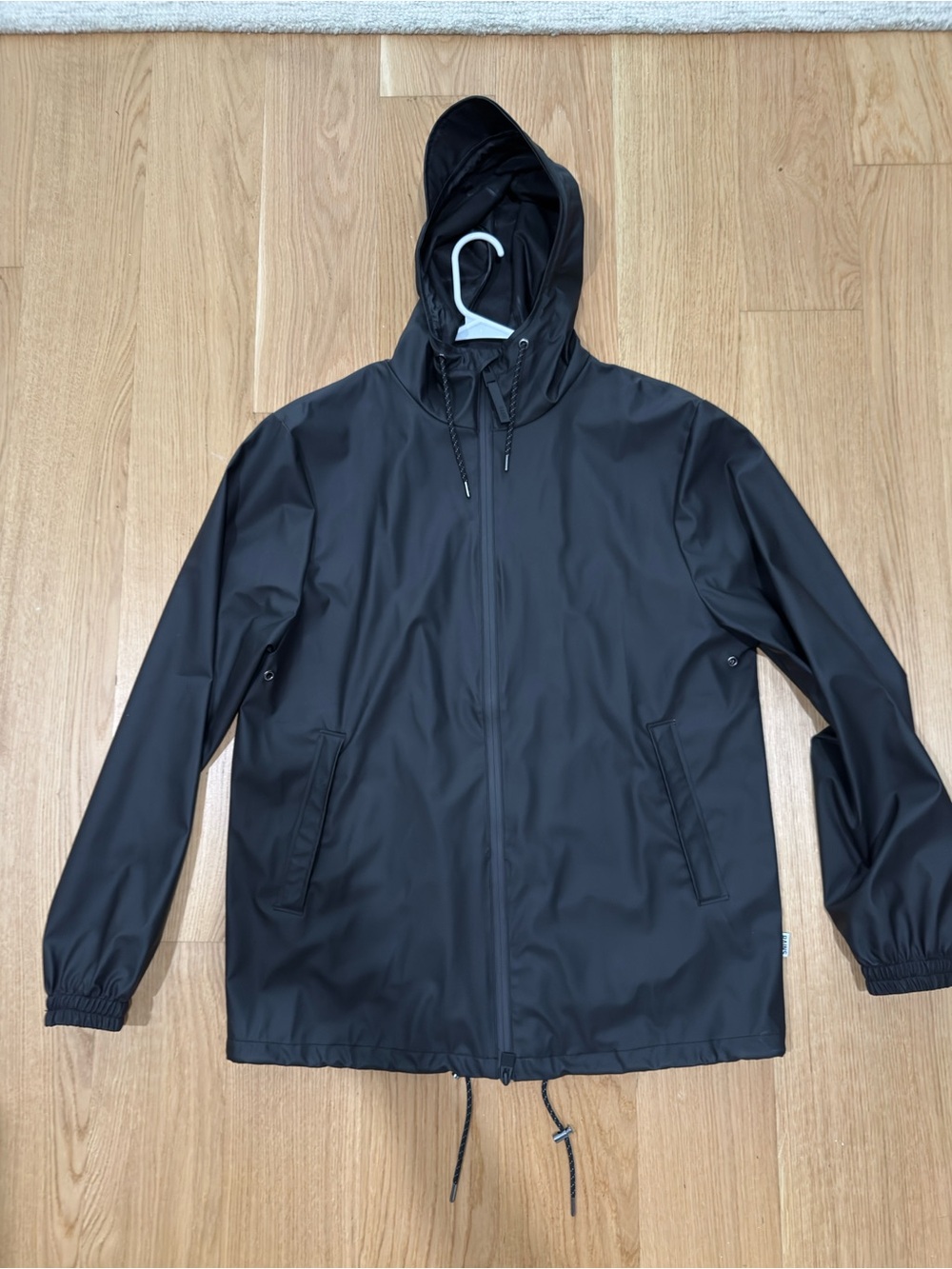 Rains Black Storm Breaker Rain Jacket Size M